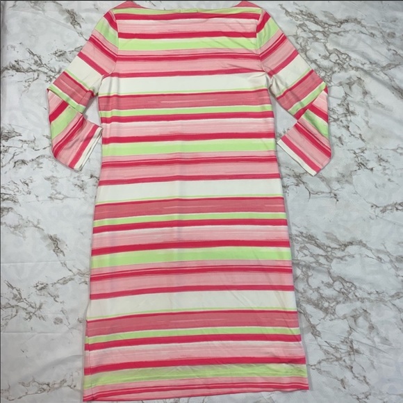Brooks Brother Pink Green Striped Jersey Dress - Picture 5 of 5